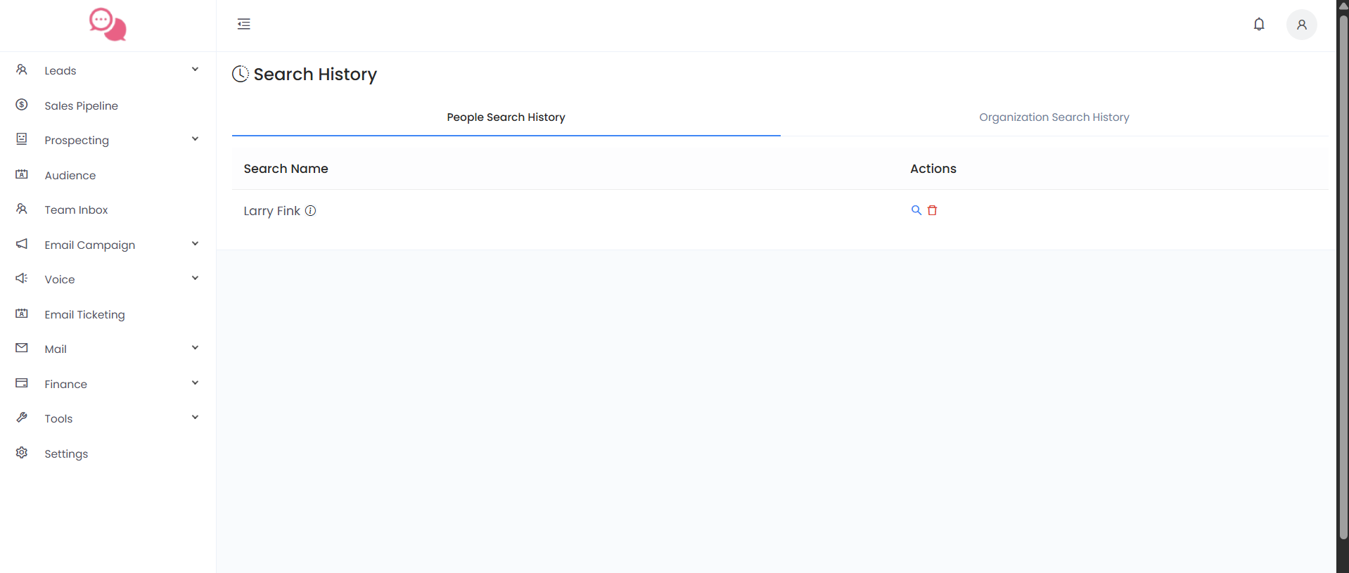 People Search History