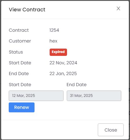 View or Renew Contracts