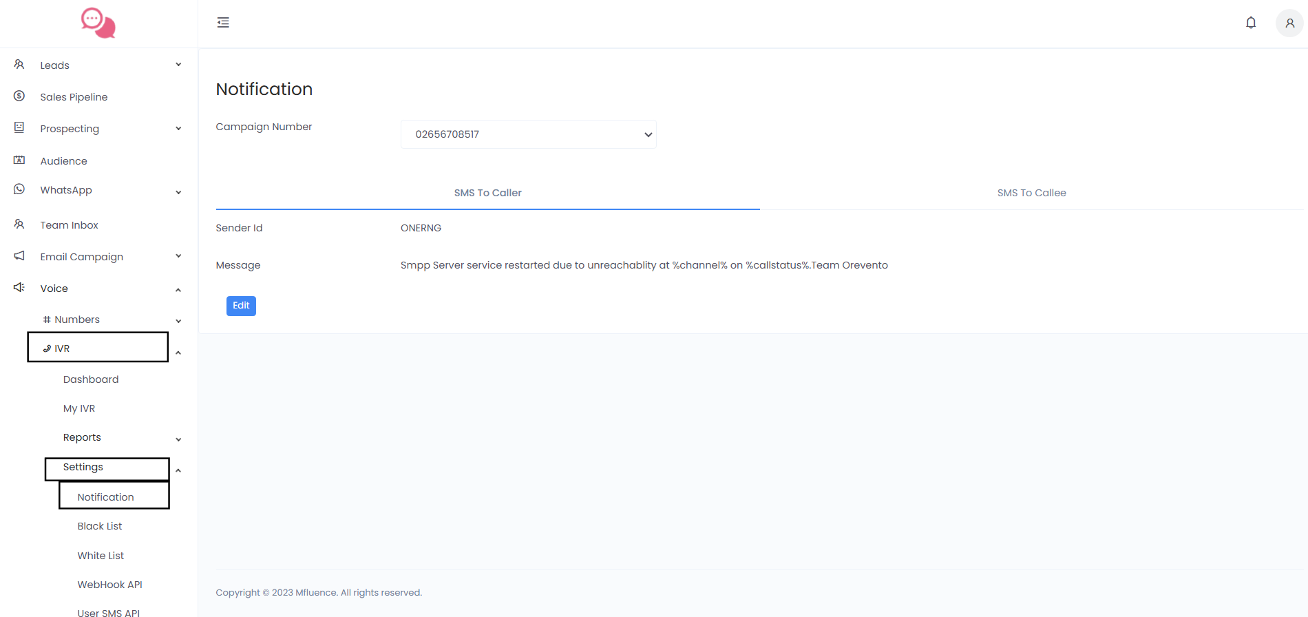 Edit Notification Settings